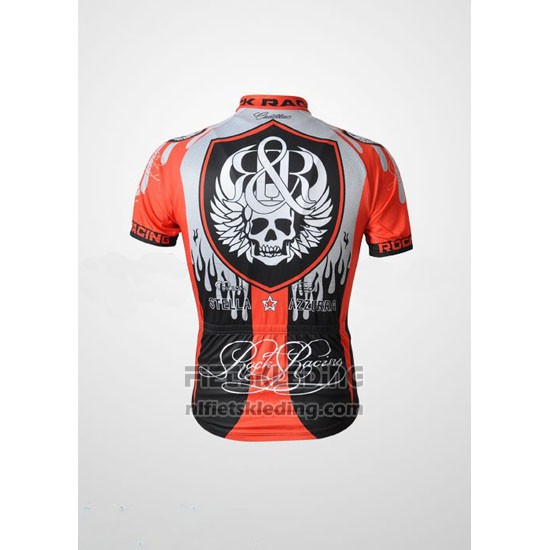 2010 Fietskleding Rock Racing Rood en Lichtblauw Korte Mouwen en Koersbroek